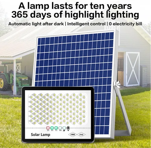 Miniatura 2 de Luz solar para exteriores de 128 LED, IP67 impermeable gran angular luz de pared de inundación, 3 modos (sensor de luz+control remoto+temporizador)