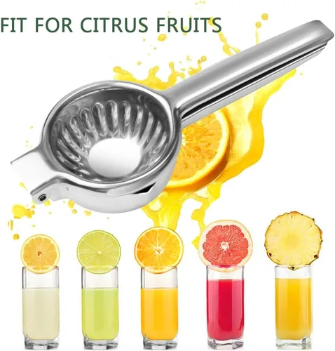 Miniatura 4 de Exprimidor de limón Exprimidor de jugo de cítricos de acero inoxidable Exprimidor para limones y limas Plateado