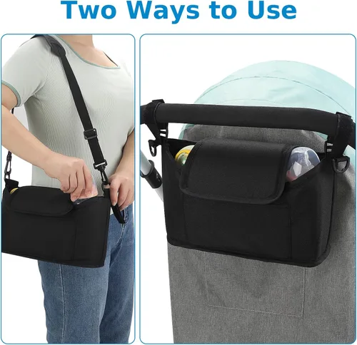 Miniatura 6 de Accmor Organizador universal para cochecito, organizador de bolsa de cochecito, organizador de cochecito, accesorios para Uppababy, Baby Jogger