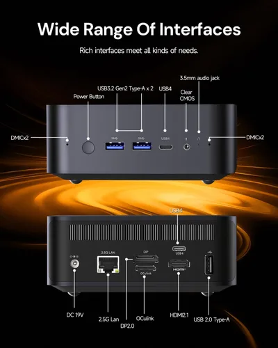 Miniatura 4 de Reatan X7 AI AMD Ryzen 7 255 Oculink Gaming Mini PC (actualizado 8745HS), Mini PC barebone (sin OS/RAM/SSD), mini computadoras de escritorio Radeon