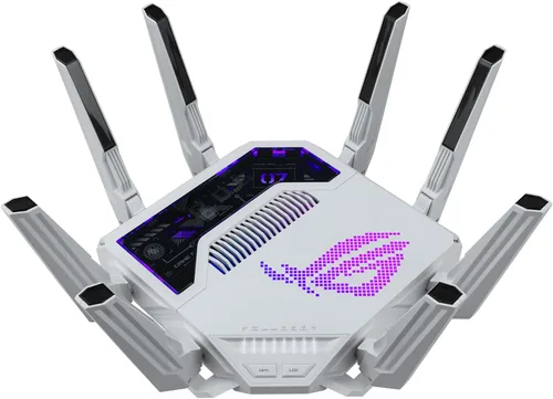 ASUS GT-BE19000AI Tri-Band WiFi 7 (802.11be) AI Gaming Router, ancho de banda de 320 MHz y 4096-QAM, MLO, puertos duales 10G, impulso de juego AI,