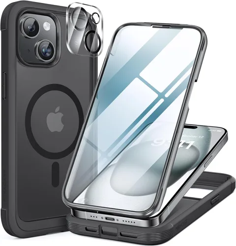 Miniatura 125 de Miracase Funda para iPhone 13 de 6.1 pulgadas, [sin burbujas] funda de teléfono de cuerpo completo con pantalla de vidrio completa integrada, sin
