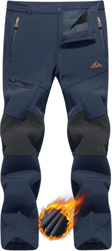 TACVASEN Pantalones de esquí de nieve para hombre, pantalones de snowboard resistentes al agua, pantalones de senderismo con forro polar para