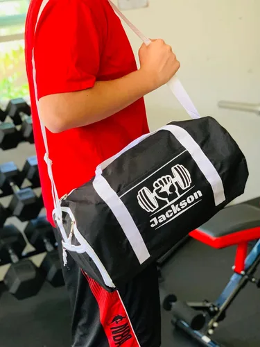 Miniatura 3 de Bolsa de lona personalizada para deportegimnasio, boxeo, fútbol, gimnasia, danza, béisbol, fútbol, baloncesto, artes marciales, Negro -, Boxeo