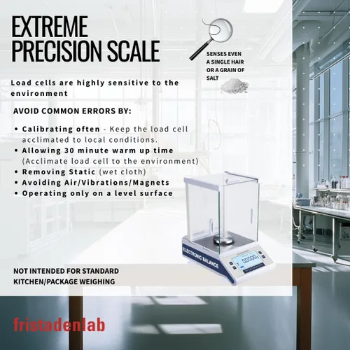 Miniatura 6 de Fristaden Lab Balanza analítica 7.41 oz x 0,1 mg (0.00 oz) Certificado de calibración Balanza de laboratorio profesional Compañía USA
