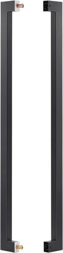 Miniatura 3 de Ranbo Manija de puerta con forma cuadrada/rectangular de 12 pulgadas, espalda con espalda, 10.315 in (10 5/16 pulgadas) CTC, 0.047 in de acero