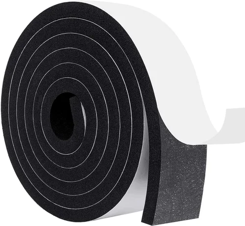 Miniatura 8 de MAGZO Burlete para puerta, 1 pulgada de ancho x 1/16 pulgadas de grosor, cinta adhesiva de espuma insonorizada para ventanas, 1 rollo total de 33