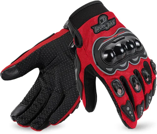 Miniatura 11 de Guantes para motocicleta duraderos de dedos completos para carreras, verano, bicicleta, deportes extremos, compatibles con pantallas táctiles, M