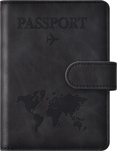 Miniatura 14 de Combo de tarjetero para pasaporte y vacuna, soporte para pasaporte con ranura para tarjeta de vacuna, cartera para pasaporte, funda para pasaporte