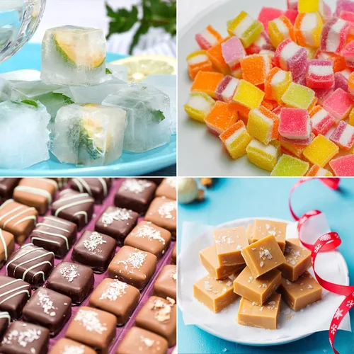 Miniatura 6 de Sakolla - Molde cuadrado de chocolate de silicona, moldes de 80 cavidades para chocolate, caramelo, praliné, cubitos de hielo, gelatina y gominola