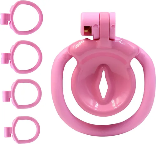 Miniatura 11 de Jaula de castidad Sissy Peso ligero Jaula para el pene de ABS+Resina Dispositivo de castidad Juguetes sexuales para adultos con 4 anillos