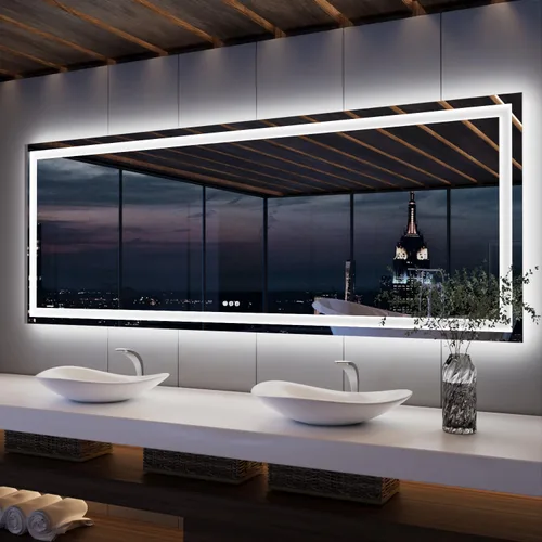 Miniatura 36 de ISKM Espejo LED con marco para baño de 40"x30", espejo de baño LED regulable con luces, antivaho, espejo iluminado frontal y retroiluminado de 3