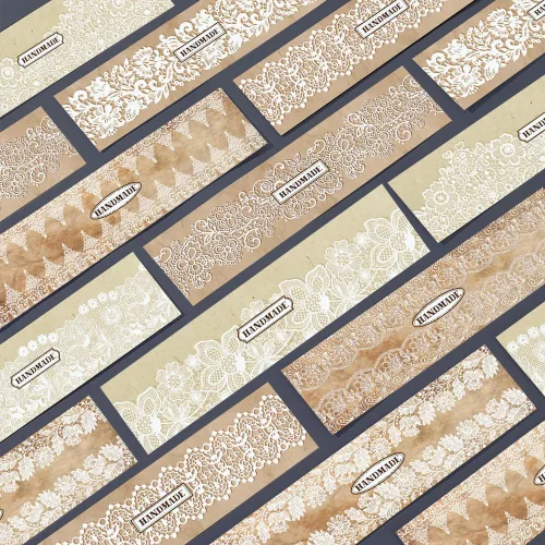Miniatura 7 de PH PandaHall 90 piezas de papel para embalaje de jabón, etiquetas de papel para jabón con 9 estilos de encaje, etiquetas de cubierta de manga