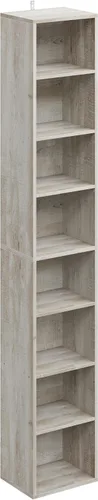 IRONCK Estantería alta y estrecha de 8 niveles, estantería de esquina compacta, fácil de combinar para sala de estar, oficina, estudio, dormitorio