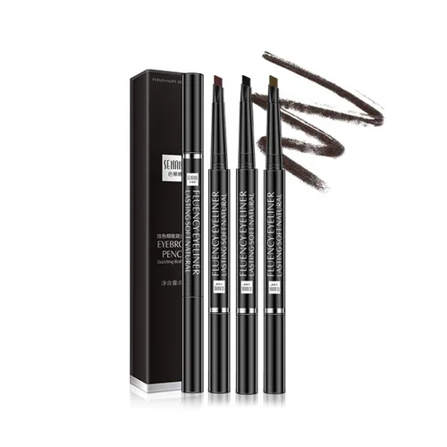Miniatura 6 de Bodermincer 6 colores a elegir lápiz de cejas impermeable marrón oscuro lápiz de cejas (B01-negro)