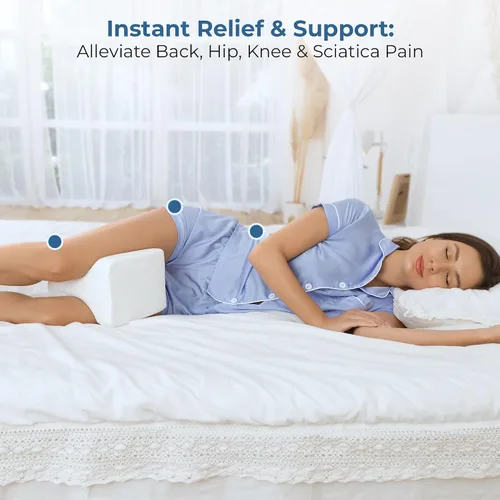 Miniatura 4 de 5 STARS UNITED Half Moon Bolster - Almohada semirenrollable y almohada de rodilla para personas que duermen de lado, 100% espuma viscoelástica