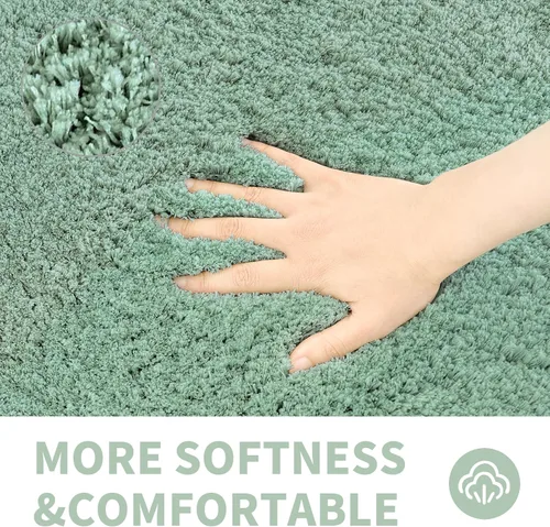 Miniatura 4 de CozeCube Alfombra de Baño Verde Salvia 59" x 24", Alfombras de Baño para Baño Antideslizantes, Alfombras de Baño Ultra Suaves Lavables, Alfombras