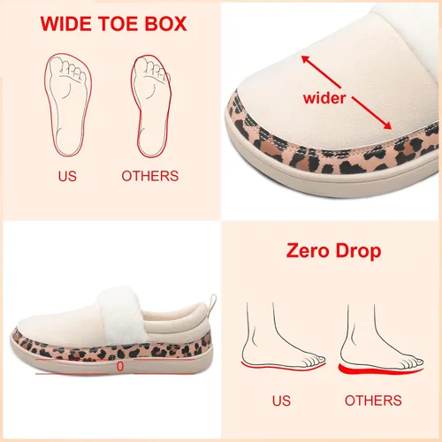 Miniatura 2 de Scurtain Pantuflas tipo mocasín para mujer, cómodas y cómodas botas de invierno con suela de goma cómoda