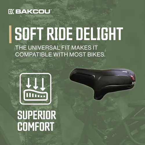 Miniatura 3 de Bakcou - Asiento de bicicleta cómodo de ajuste universal de gran tamaño - Acolchado de felpa, suspensión de resorte doble, fácil instalación, 8
