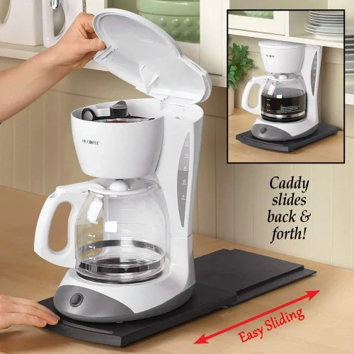 Miniatura 2 de Appliance Caddy - Bandeja deslizante para cafetera, 12 pulgadas, alfombrilla deslizante para máquina debajo de la encimera, bandeja enrollable