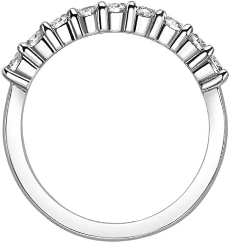 Miniatura 2 de Anillo de boda de diamantes de 12 quilates, anillo de boda de media eternidad, oro blanco de 14 quilates