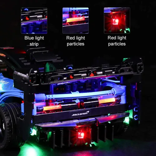 Miniatura 4 de VONADO Kit de luces LED compatible con Lego McLaren Senna GTR, iluminación de control remoto compatible con Lego Technic Cars (sin modelo Lego)