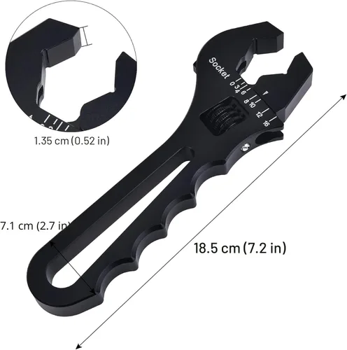 Miniatura 4 de EVIL ENERGY Llave ajustable para manguera AN con accesorio 3AN-16AN de aluminio negro
