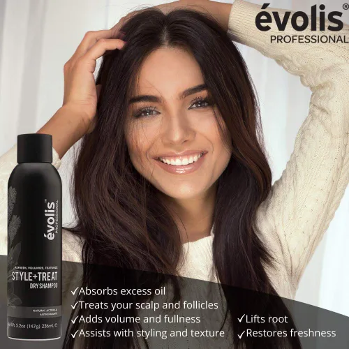 Miniatura 2 de EVOLIS Style & Treat Champú seco para volumen y textura, polvo de textura ligera para cabello graso, cuidado del cabello limpio y productos