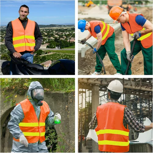 Miniatura 7 de Chaleco de seguridad, chaleco reflectante de alta visibilidad para hombres, trabajo, ciclismo, corredor, topógrafo, voluntario, carretera
