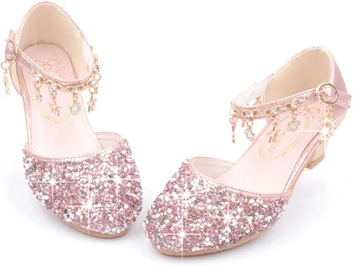 Miniatura 2 de LFHT - Zapatos de vestir para niñas pequeñas, con lentejuelas y brillantina, zapatos de baile de princesa Mary Jane, sandalias de baile para fiestas