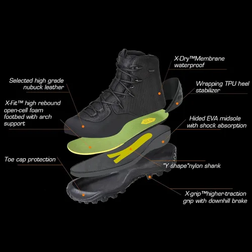 Miniatura 5 de SKENARY DUTY Bravo - Botas militares de cuero para hombre, botas tácticas impermeables