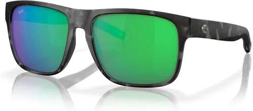 Miniatura 14 de Costa Man - Gafas de sol con montura negra mate, lentes de espejo verde, 2.323 in