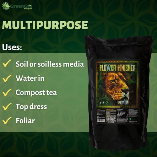 Miniatura 4 de GreenGro Flower Finisher - Fertilizante orgánico NPK y potenciador de floración grande para plantas en flor/nutrientes ideales para maximizar