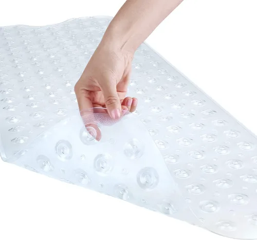 Miniatura 10 de YINENN Tapete de ducha para bañera de 40 x 16 pulgadas, antideslizante y extragrande, tapete para bañera con ventosas, lavable a máquina