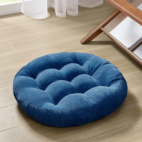 Degrees of Comfort Cojín de Suelo Almohada, Almohadas Redondas Grandes para Asientos de Adultos, Cojines de Suelo de Pana Copetuda para Sala de