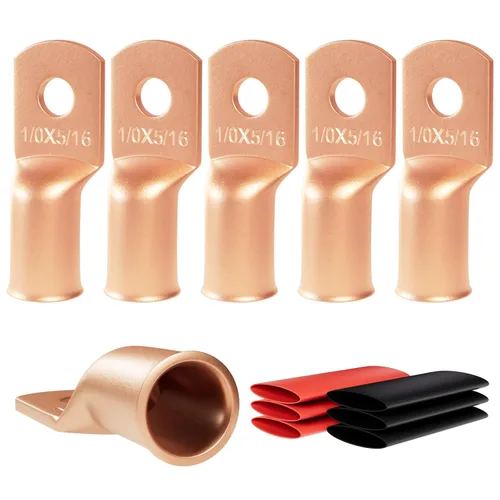 Miniatura 45 de 6 piezas 1/0 AWG - 1/2" (M12) Sanuke Terminales de anillo para cable de alambre con conectores de extremos resistentes para cable de batería, ojales
