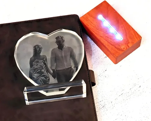 Miniatura 6 de Regalos de fotos personalizados de cristal – Marcos de fotos en forma de corazón, cumpleaños, aniversario, boda, Navidad, regalos para novia