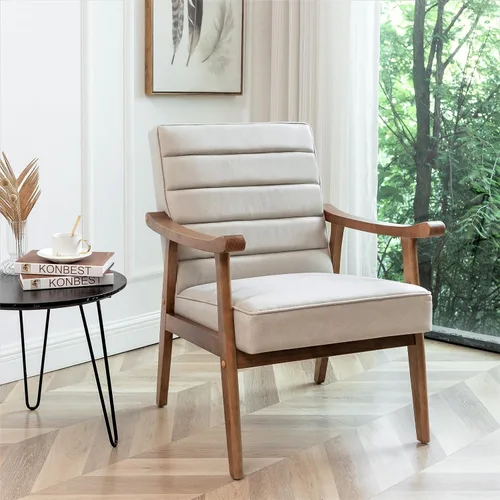 Miniatura 10 de Container Furniture Direct Silla decorativa moderna de mediados de siglo con diseño de sillón de marco abierto, amortiguación de espuma de felpa