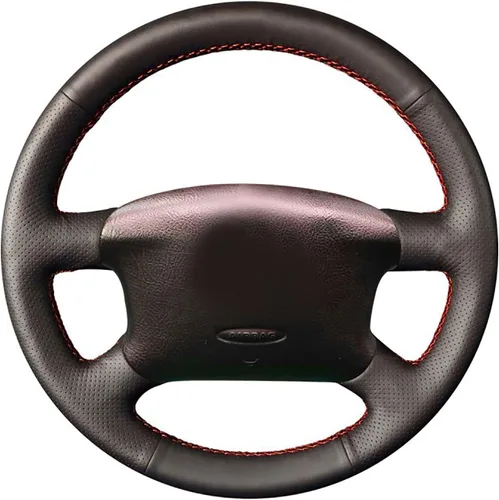 Loncky - Funda de volante de cuero genuino personalizada para Volkswagen VW Eurovan 2000 2001 2002 2003/Jetta GLS GL 1999-2005/Passat 1998-2005 / VW