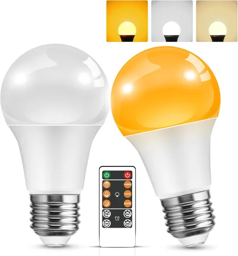 L LOHAS LED Bombillas LED, Bombilla de Luz Ámbar para Ayuda del Sueño, A19 9W (Equivalente a 60 Vatios), Bloqueo de Luz Azul, Bombillas Regulables