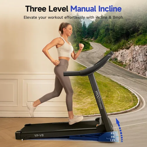 Miniatura 3 de YPOO Cintas de correr para uso doméstico, caminadora con inclinación, cintas de correr plegables automáticas para el hogar, cinta de correr de 8.0