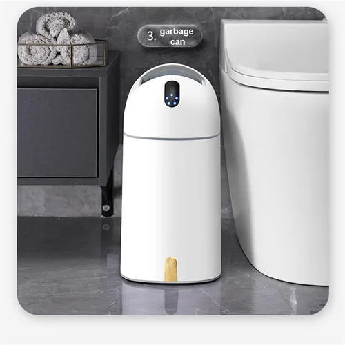 Miniatura 7 de HIHELO Cubo de basura inteligente para baño, cubo de basura eléctrico automático de inducción con tapa, contenedor de basura con sensor de gran