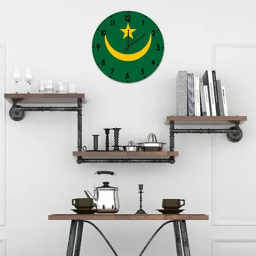 Miniatura 694 de Cheyan Reloj de pared con bandera de Canadá de 12 pulgadas, silencioso, sin tictac, de PVC, funciona con pilas, reloj redondo decorativo, regalo