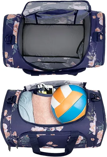 Miniatura 3 de MOSISO Sports Duffel Peony - Bolsa de gimnasio con compartimento para zapatos para hombres y mujeres, baile de fin de semana, color azul