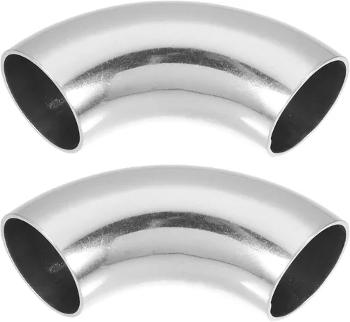 uxcell Tubo de tubo de escape de acero inoxidable SS304 de 1.25 pulgadas, 90 grados, tubo de escape para sistema de escape modificado de automóvil,