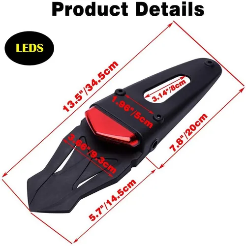 Miniatura 4 de Luz trasera LED roja de montaje en guardabarros trasero, lámpara de freno, señales de giro, luz de placa de matrícula para motocicleta todoterreno