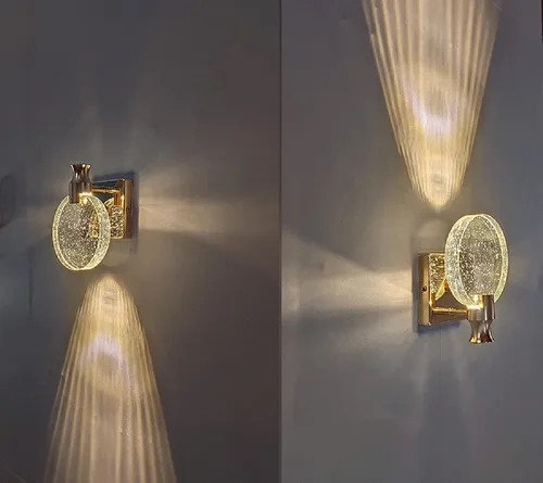 Miniatura 4 de Aomesinc Aplique de pared LED de cristal estilo nórdico, luces creativas simples para sala de estar, dormitorio, mesita de noche, tocador, baño