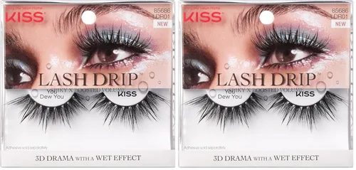 Miniatura 9 de KISS - Pestañas postizas Lash Drip, Spiky X Boost Volume, efecto hidratado de aspecto húmedo único, pestañas postizas reutilizables de varias (Icy)