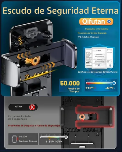 Miniatura 8 de Qifutan Soporte de teléfono para el salpicadero para el parabrisas del automóvil, para el salpicadero del automóvil, salida de aire, manos libres