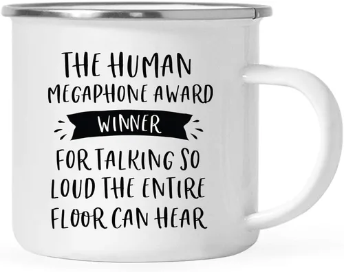 Miniatura 25 de Andaz Press Taza de café de acero inoxidable de 11 onzas con diseño de fogata, regalo divertido para compañero de trabajo, ganador del premio